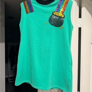 Queen of sparkles Rainbow Pot of Gold dress small EUC st Patrick’s day